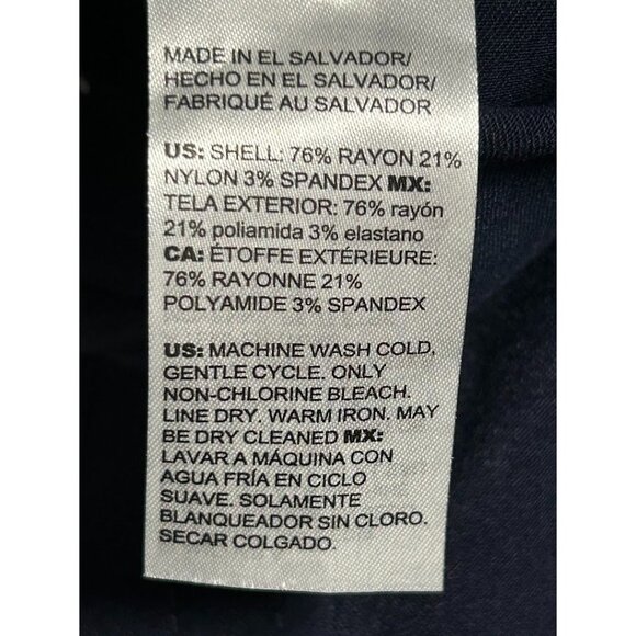 Chico's‎ Stretchy Navy Cropped Pants With Gold Buttons Size 4 - Picture 4 of 5